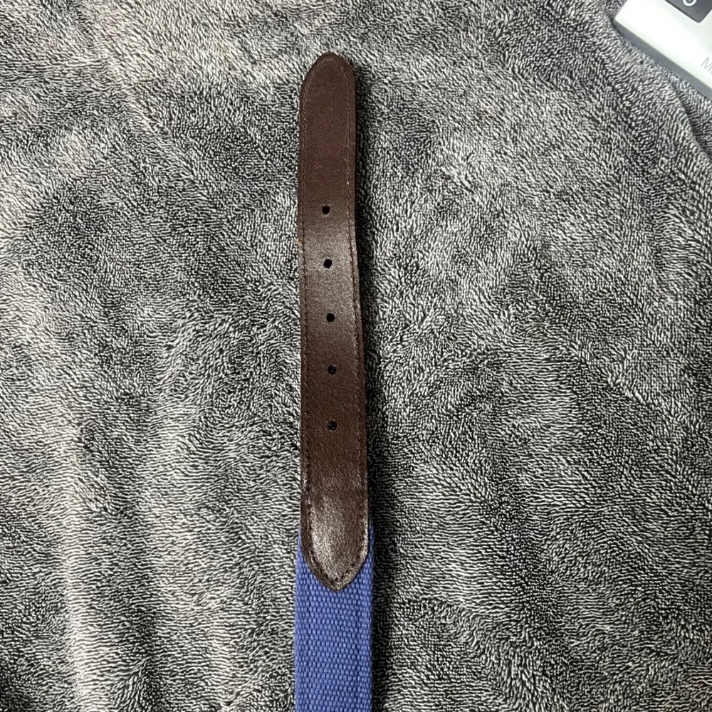 Vineyard Vines Mens 147th Kentucky Derby Horseshoe Canvas Leather Belt Blue 34
